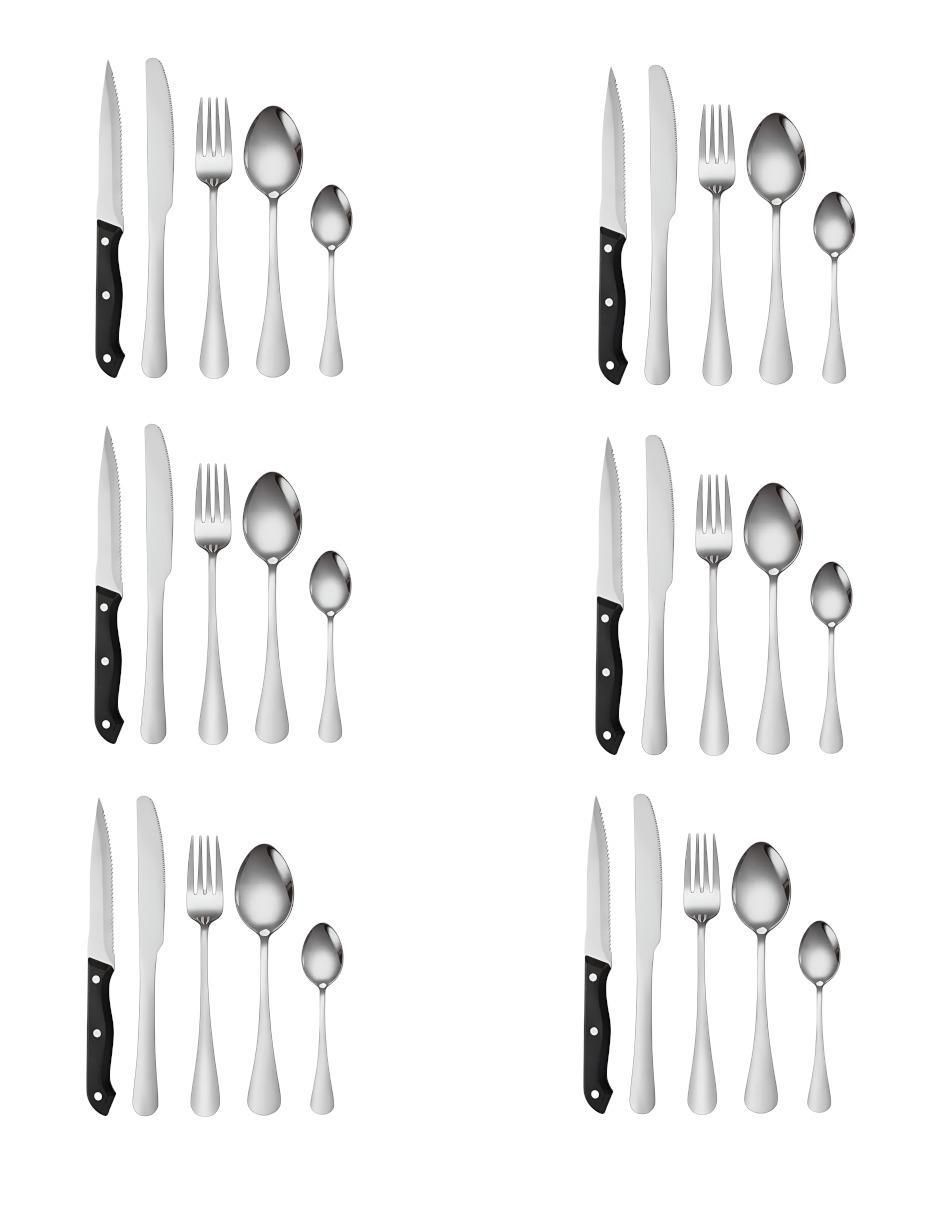 Set cubiertos de acero inoxidable 30 piezas