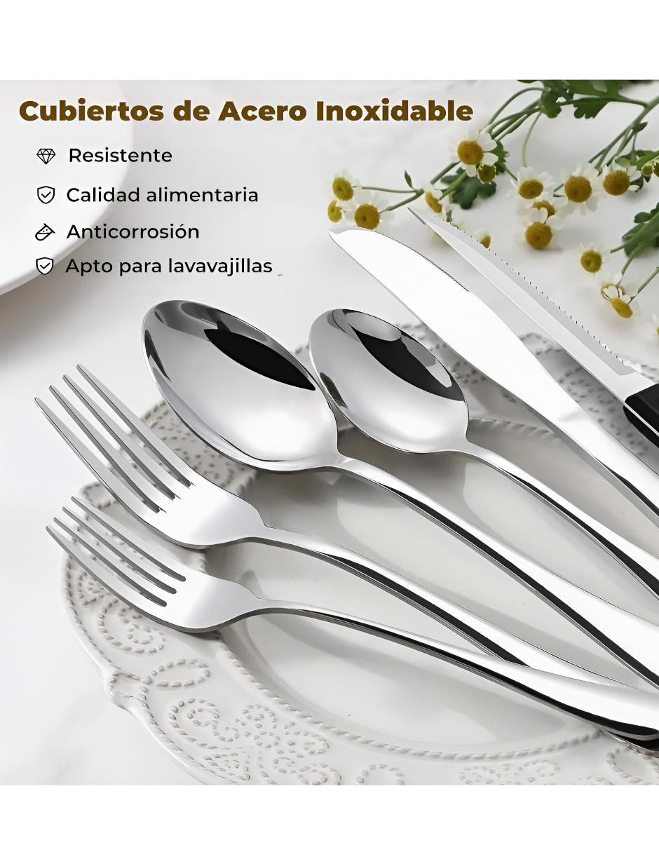 Set cubiertos de acero inoxidable 30 piezas 3