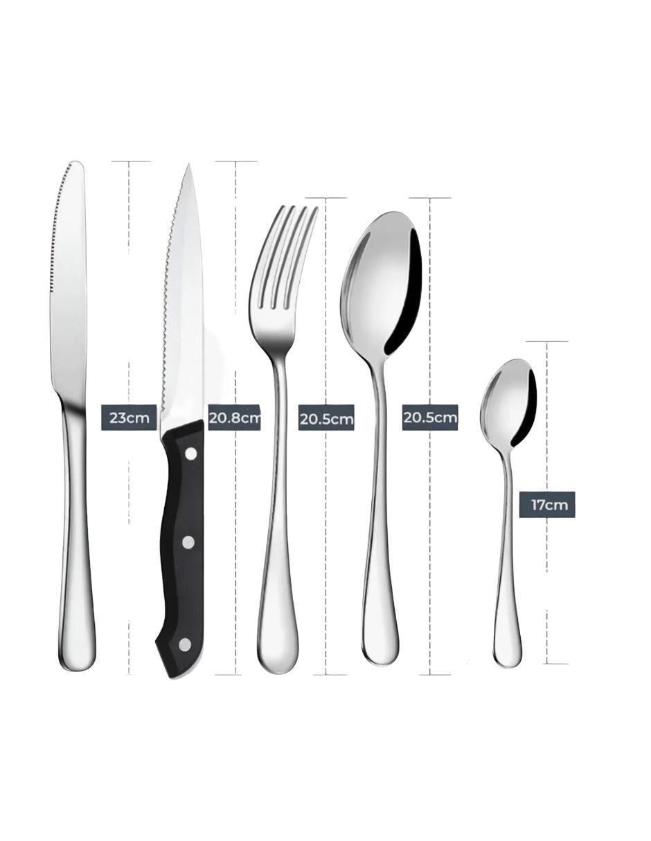 Set cubiertos de acero inoxidable 30 piezas 2