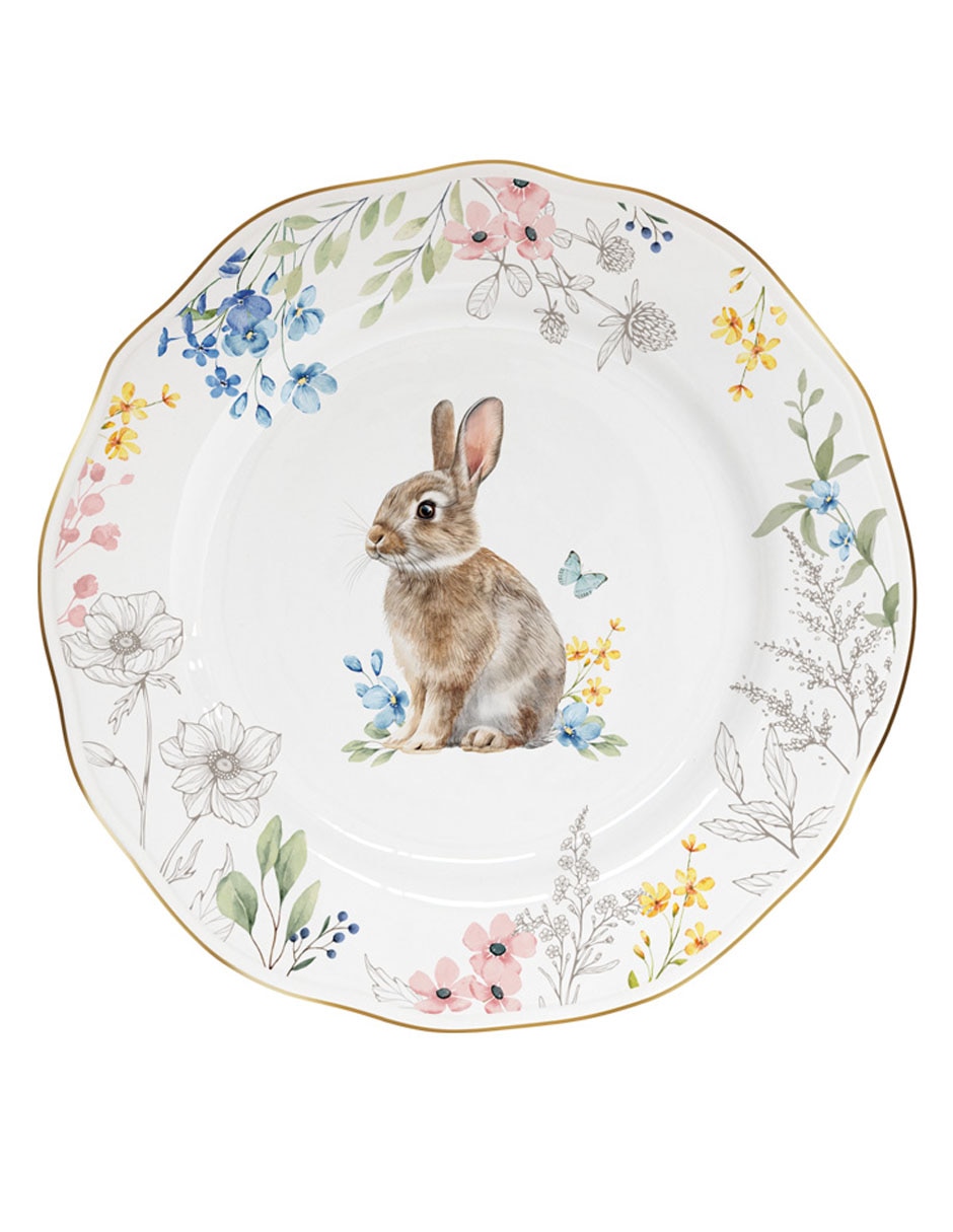 Vajilla Flowey Easter de porcelana para 4 personas 12