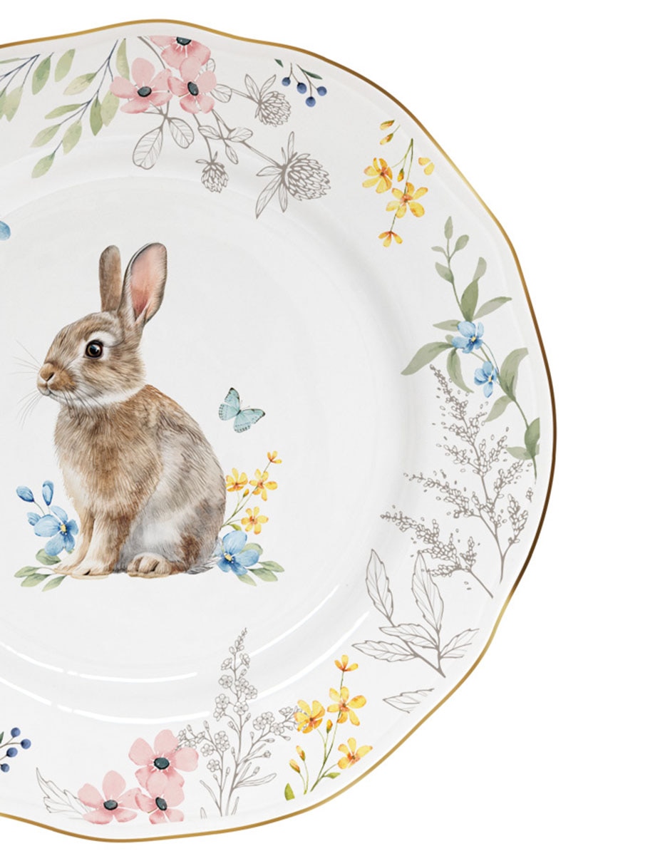 Vajilla Flowey Easter de porcelana para 4 personas 16