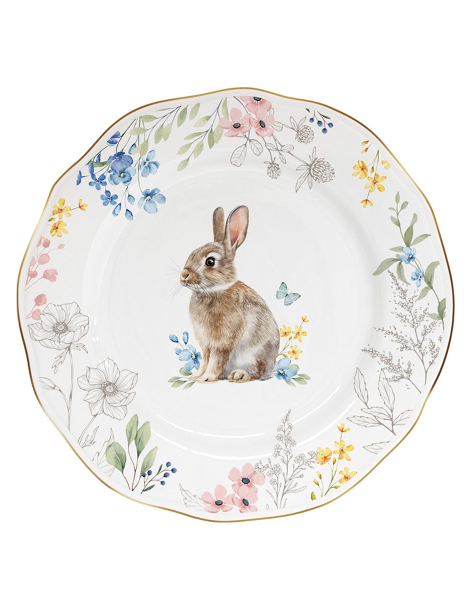 Set de plato para postre de porcelana 4 piezas 2
