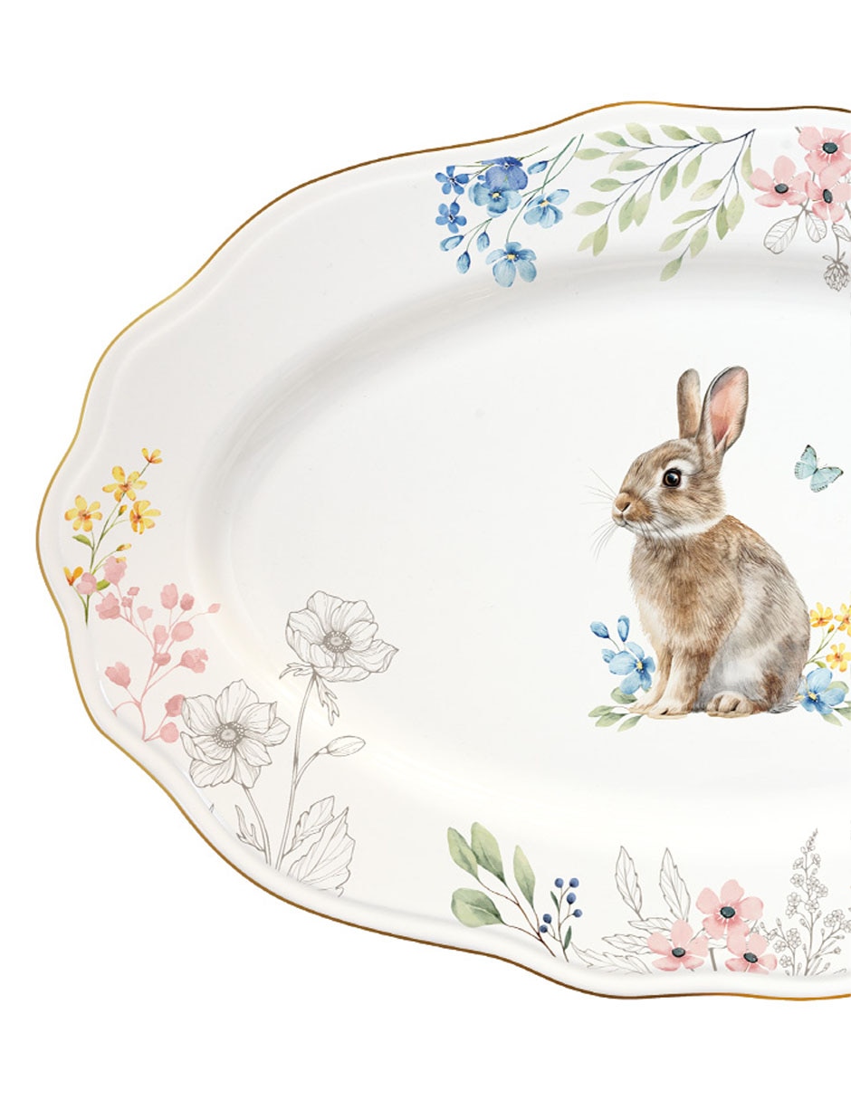 Platón Flowery Easter de porcelana 3