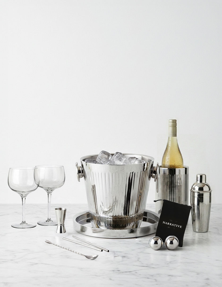 Set bar Silver Night de acero inoxidable 12