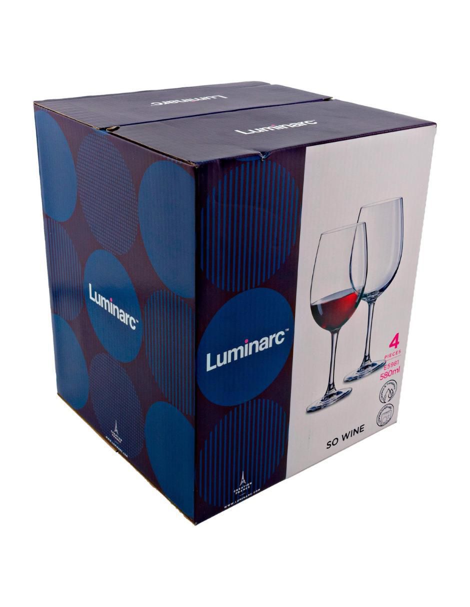 Set de copas para vino tinto So Wine  de vidrio 4 piezas 4
