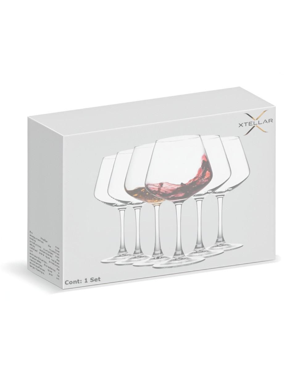 Set de copas para vino xtllar3989 de cristal 6 piezas 4