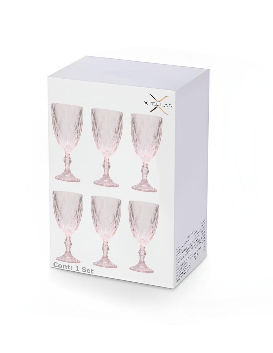 Set de copas universal xtllar3990 de cristal 6 piezas 4