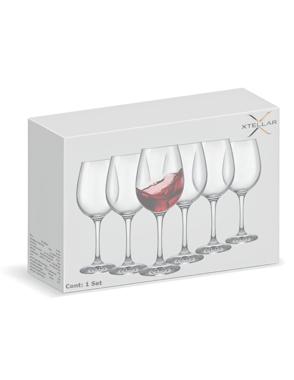 Set de copas para vino xtllar3991 de cristal 6 piezas 5