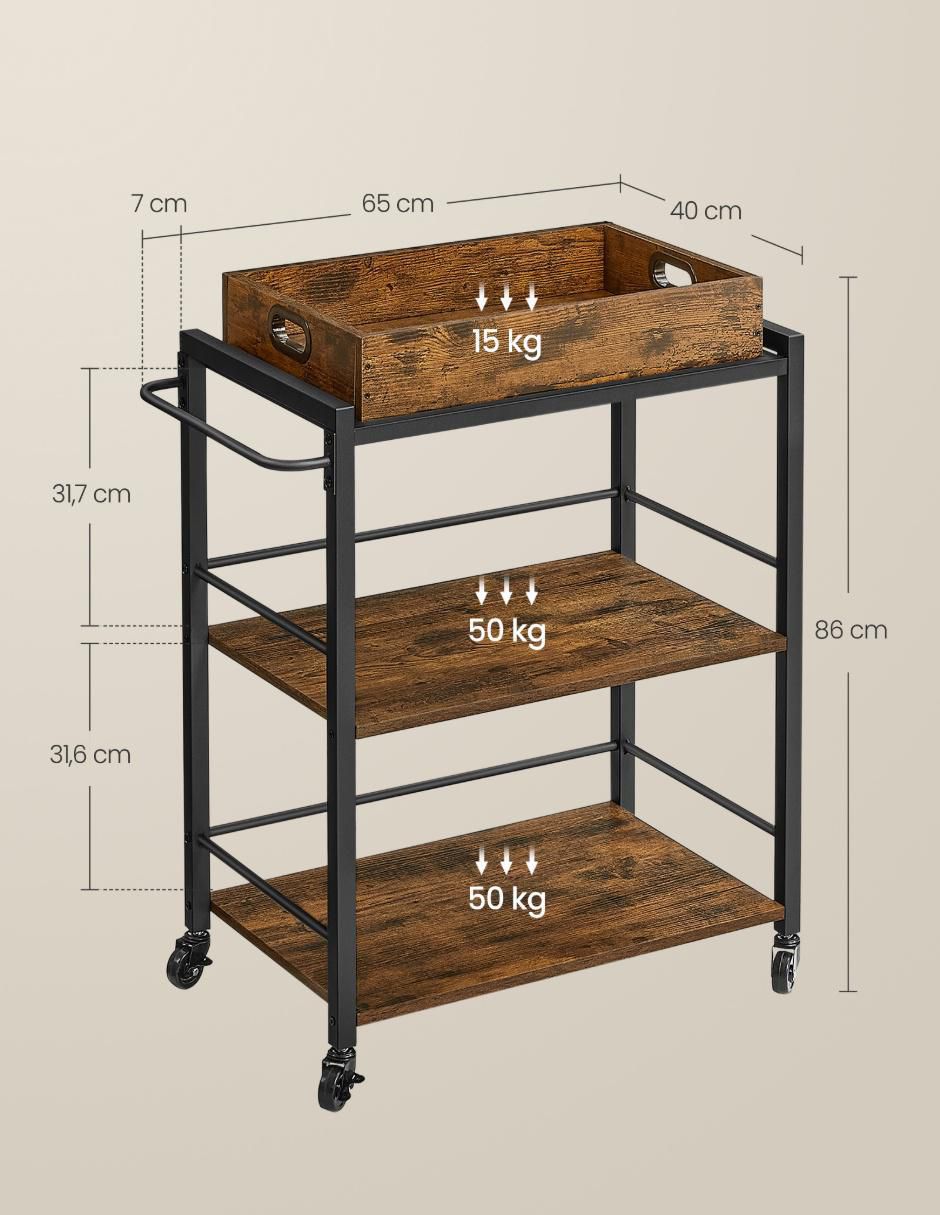 Carro de bar cocina Brewer madera 4