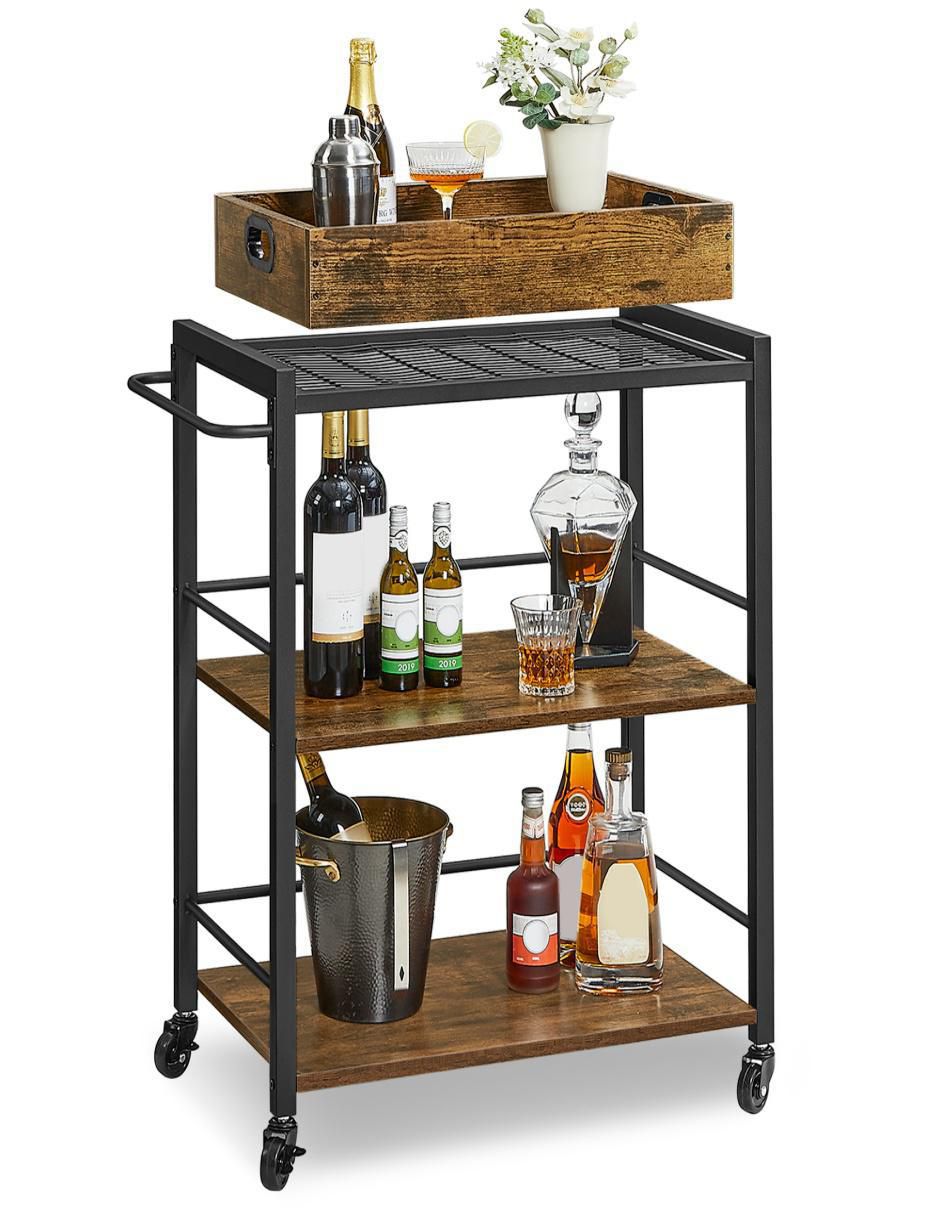 Carro de bar cocina Brewer madera 3