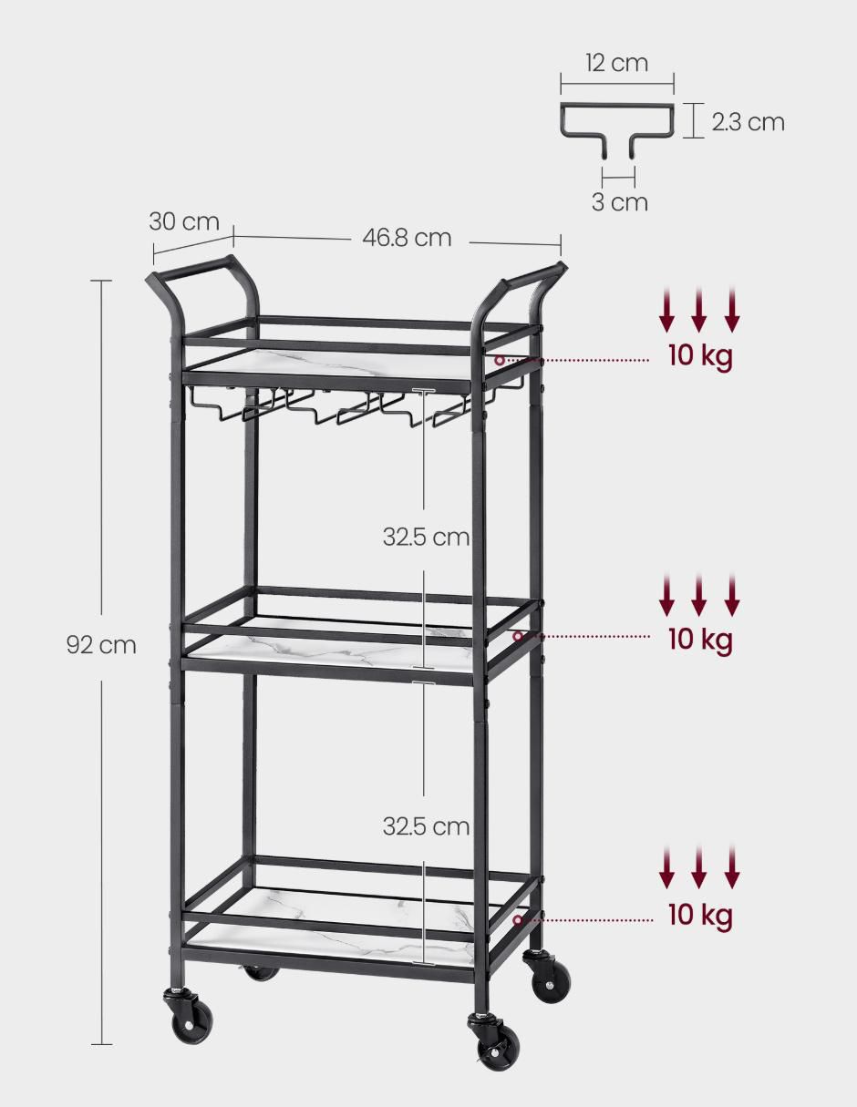 Carro de bar cocina Gabrila metal 4