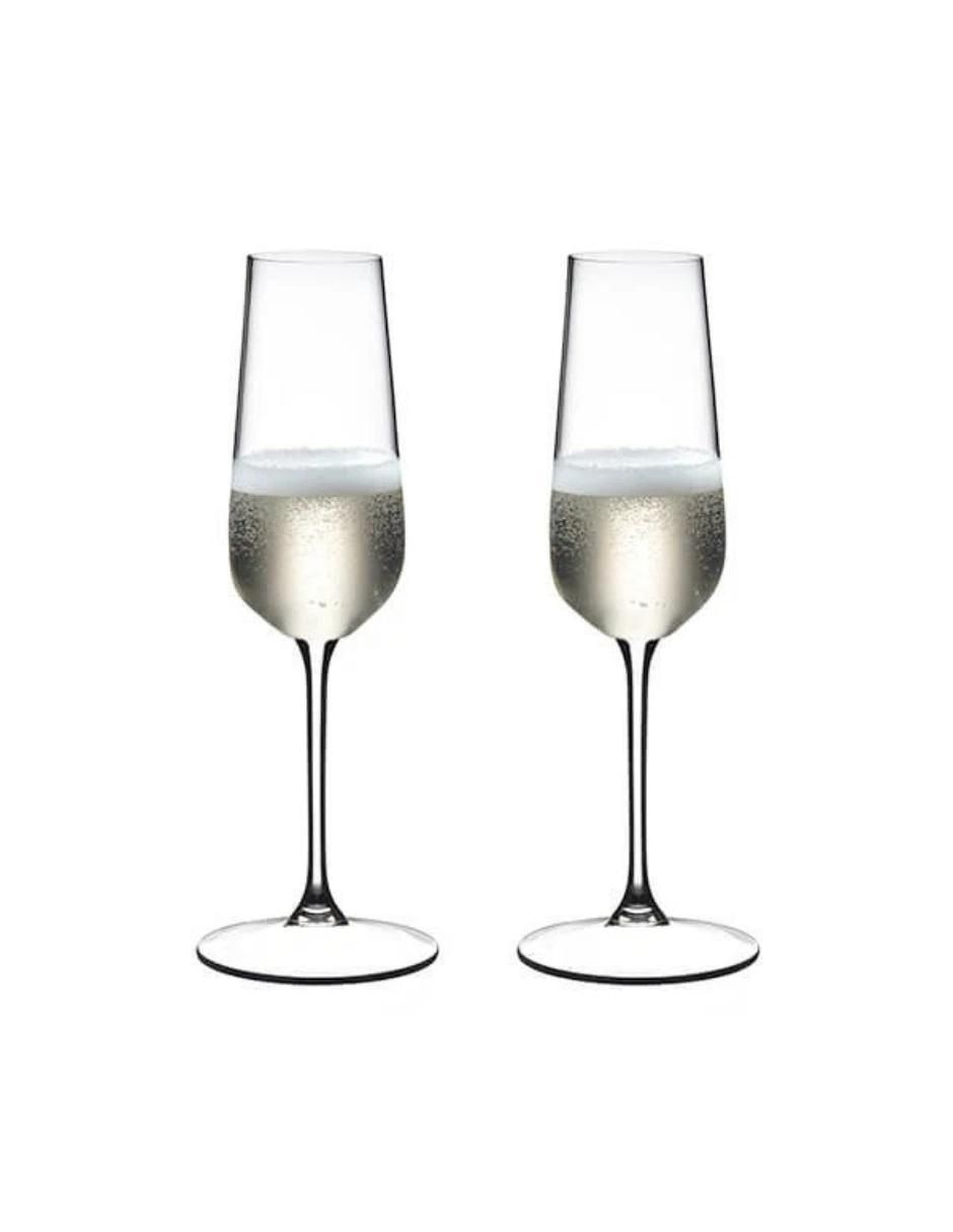 Set de copas para champán flauta de cristal 2 piezas 2
