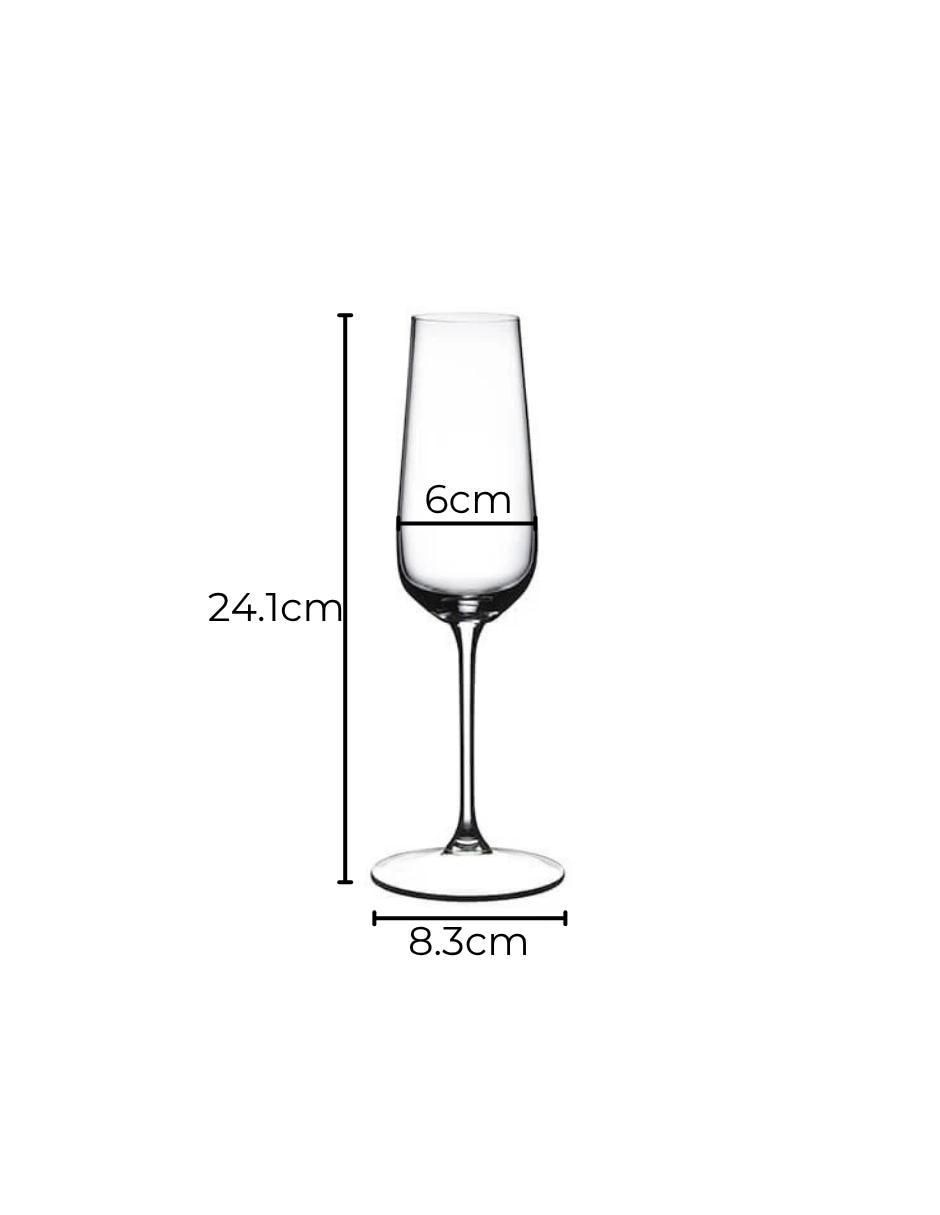 Set de copas para champán flauta de cristal 2 piezas 5
