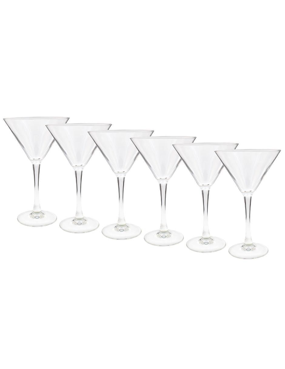 Set de copas para Martini de vidrio 6 piezas