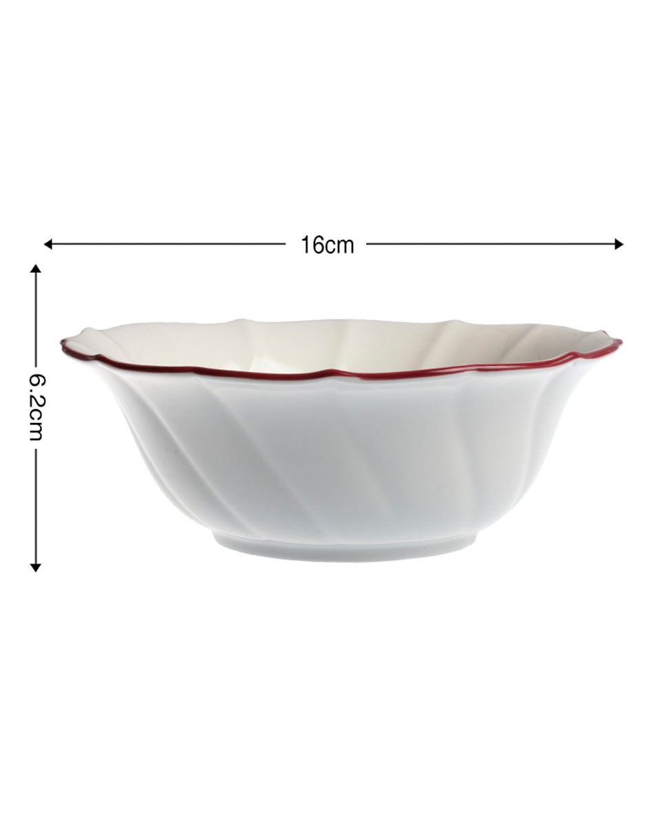 Bowl England Red Rim de porcelana 5