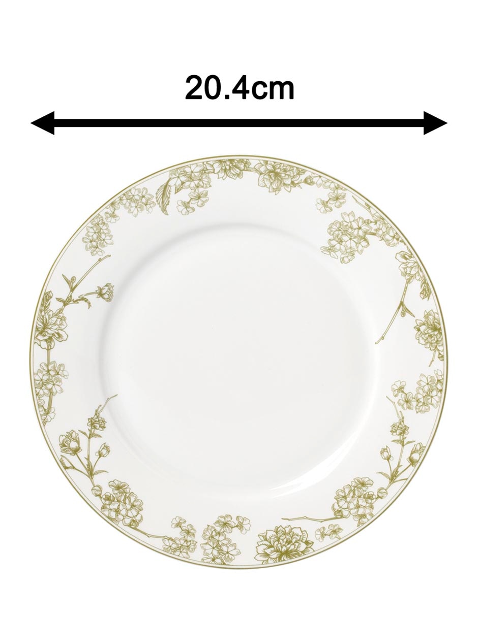 Set de plato para postre Oasis Floral de porcelana 4 piezas 4