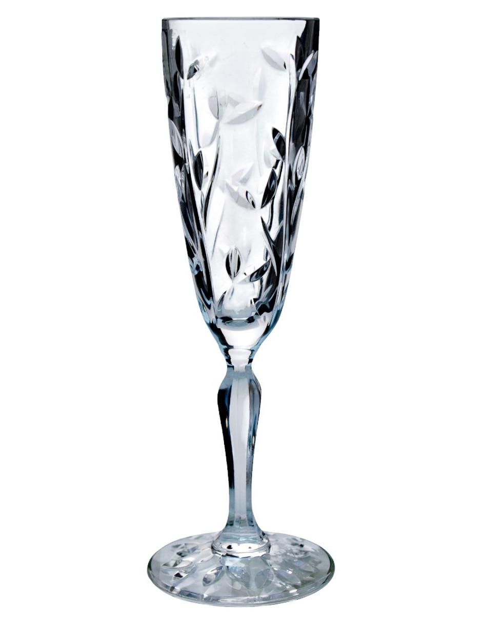 Set de copas para champán Laurus de cristal 6 piezas 2