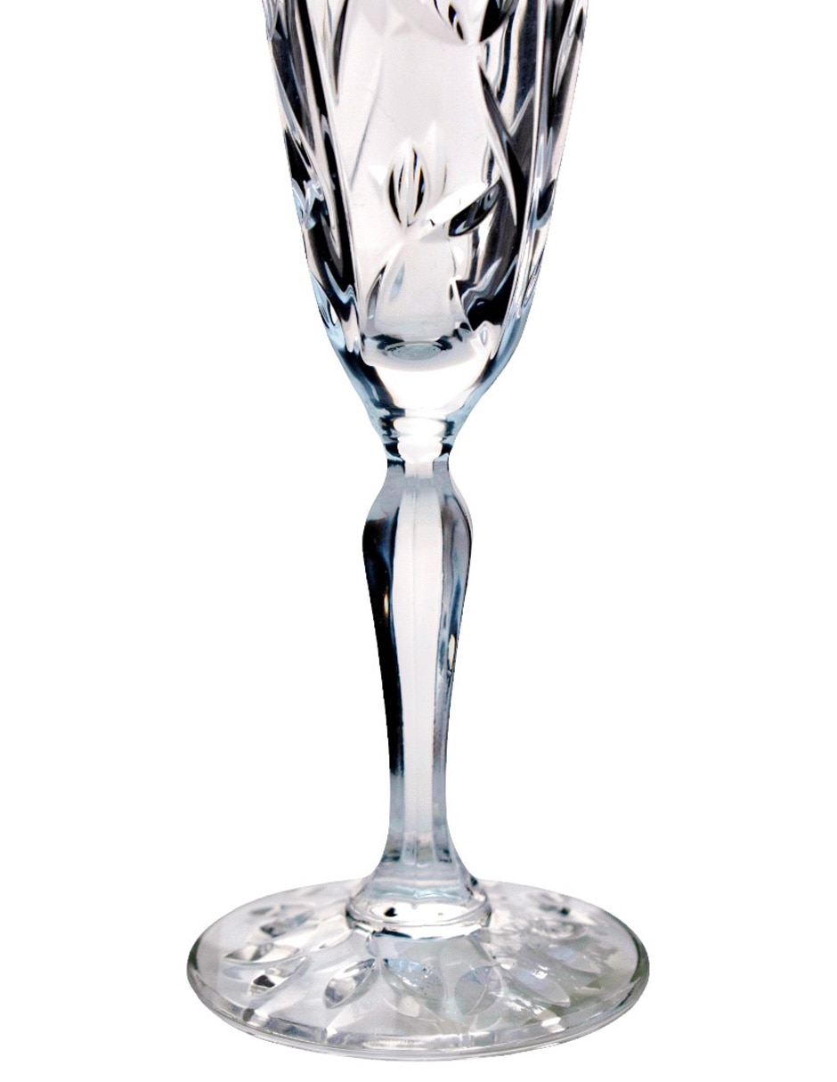 Set de copas para champán Laurus de cristal 6 piezas 3