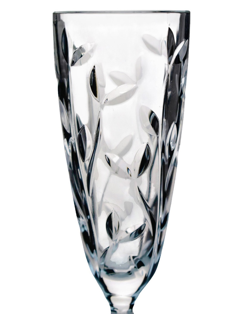 Set de copas para champán Laurus de cristal 6 piezas 4