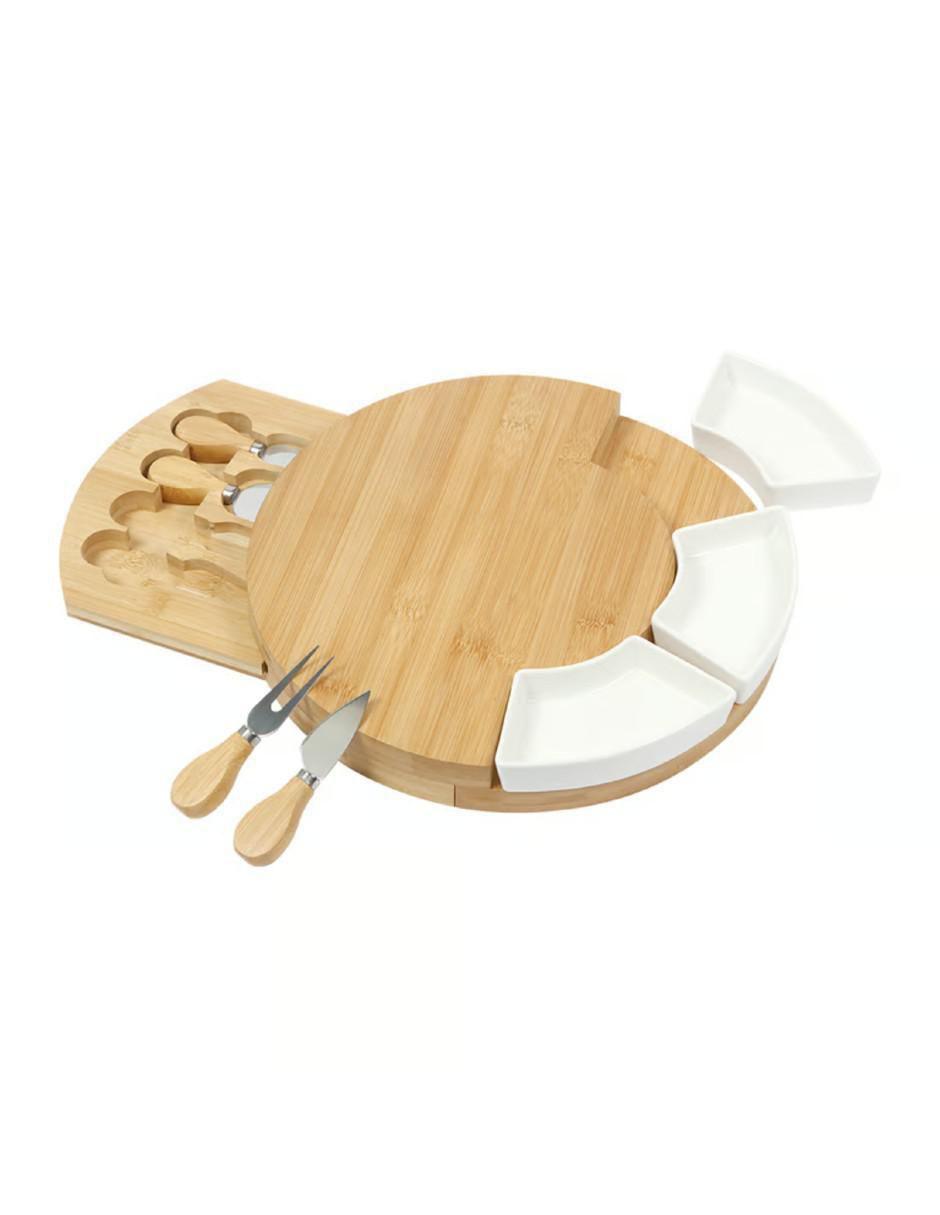 Set tabla para queso de bambú