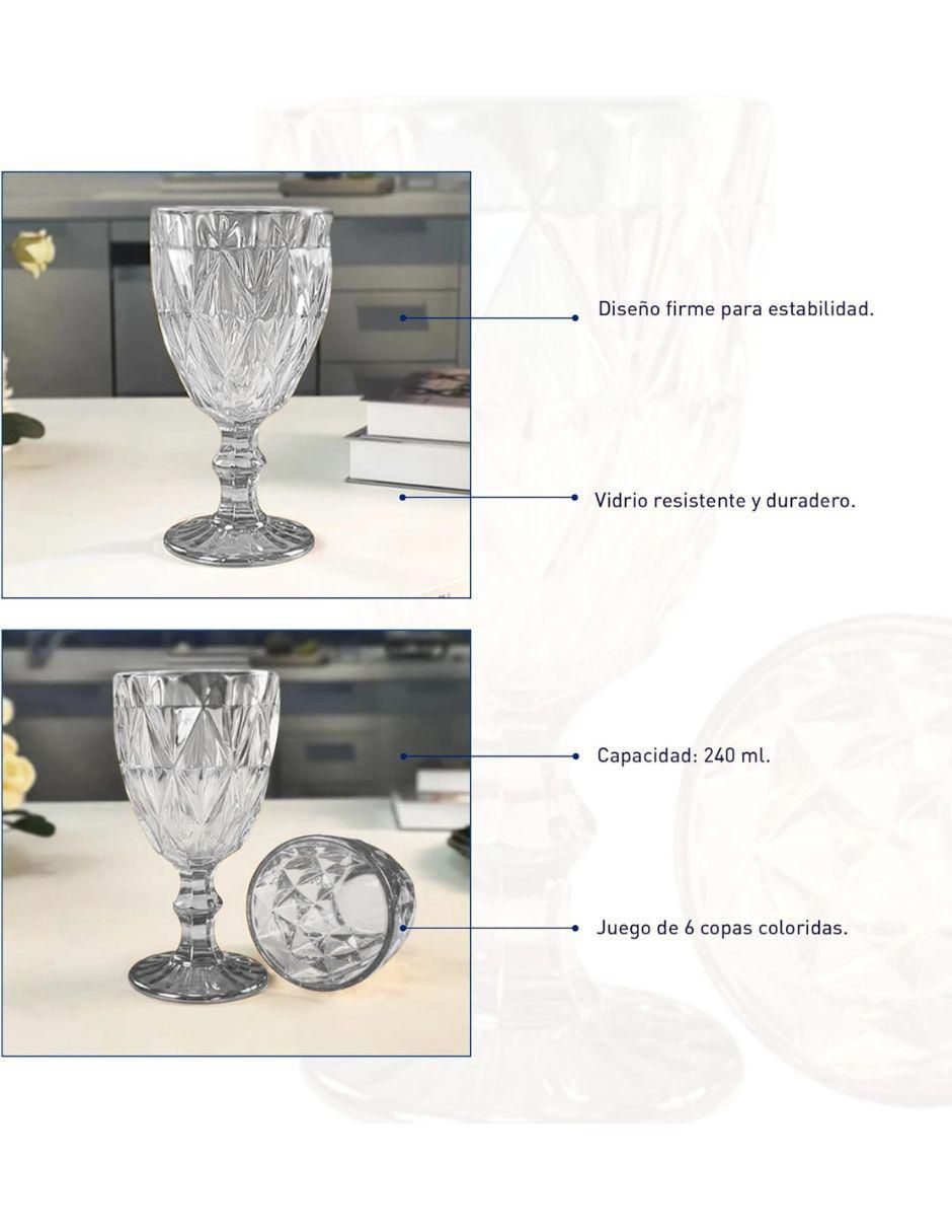 "copa/set de copas" "para" universal bluelander sin familia o coleccion "de" vidrio 6 piezas "piezas" (si aplica)