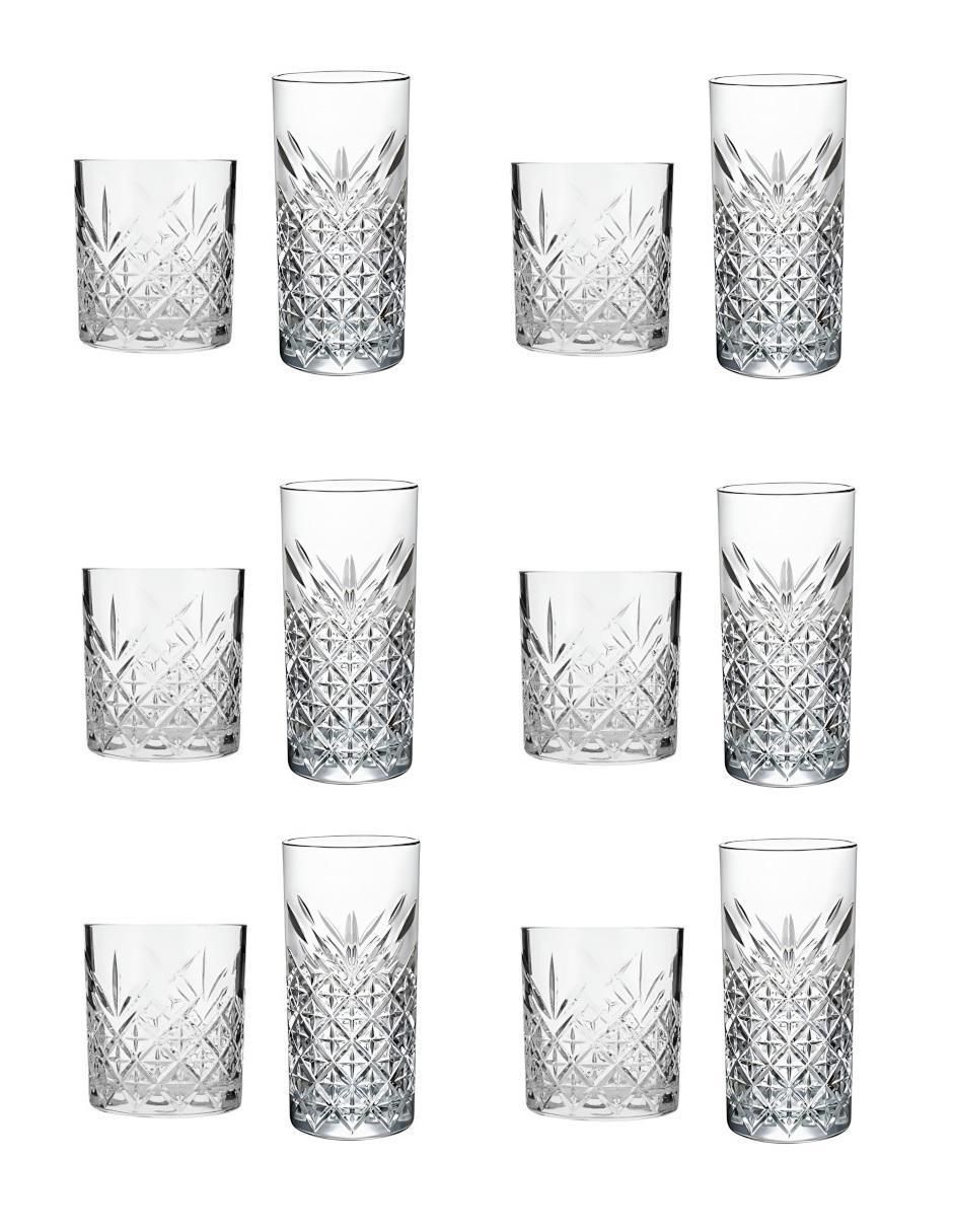 Set de vasos de vidrio con 12 piezas