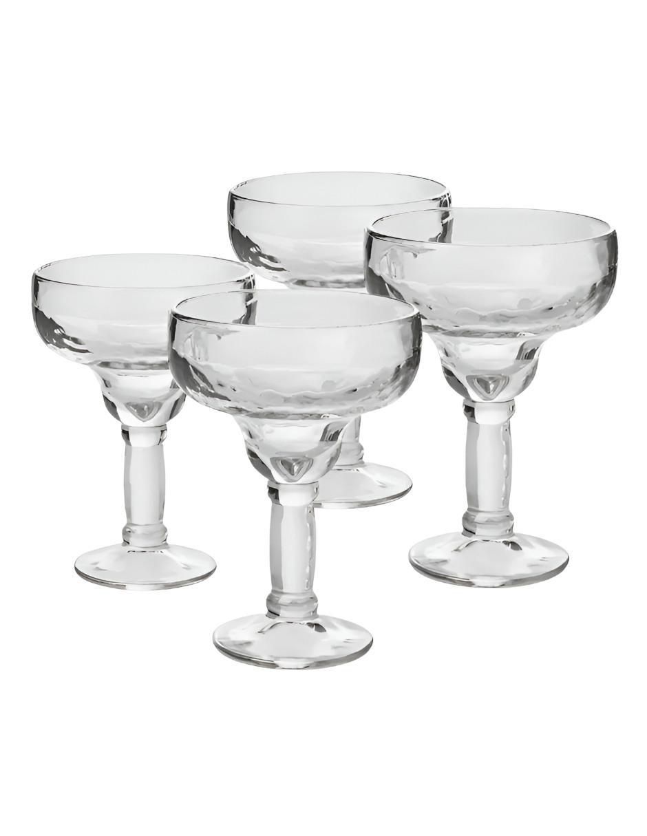 Set de copas para margarita de vidrio 4 piezas Set de copas para margarita de vidrio 4 piezas