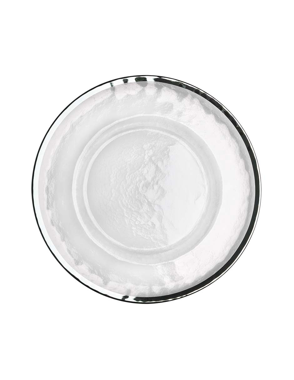 Plato base Glas Silver de vidrio